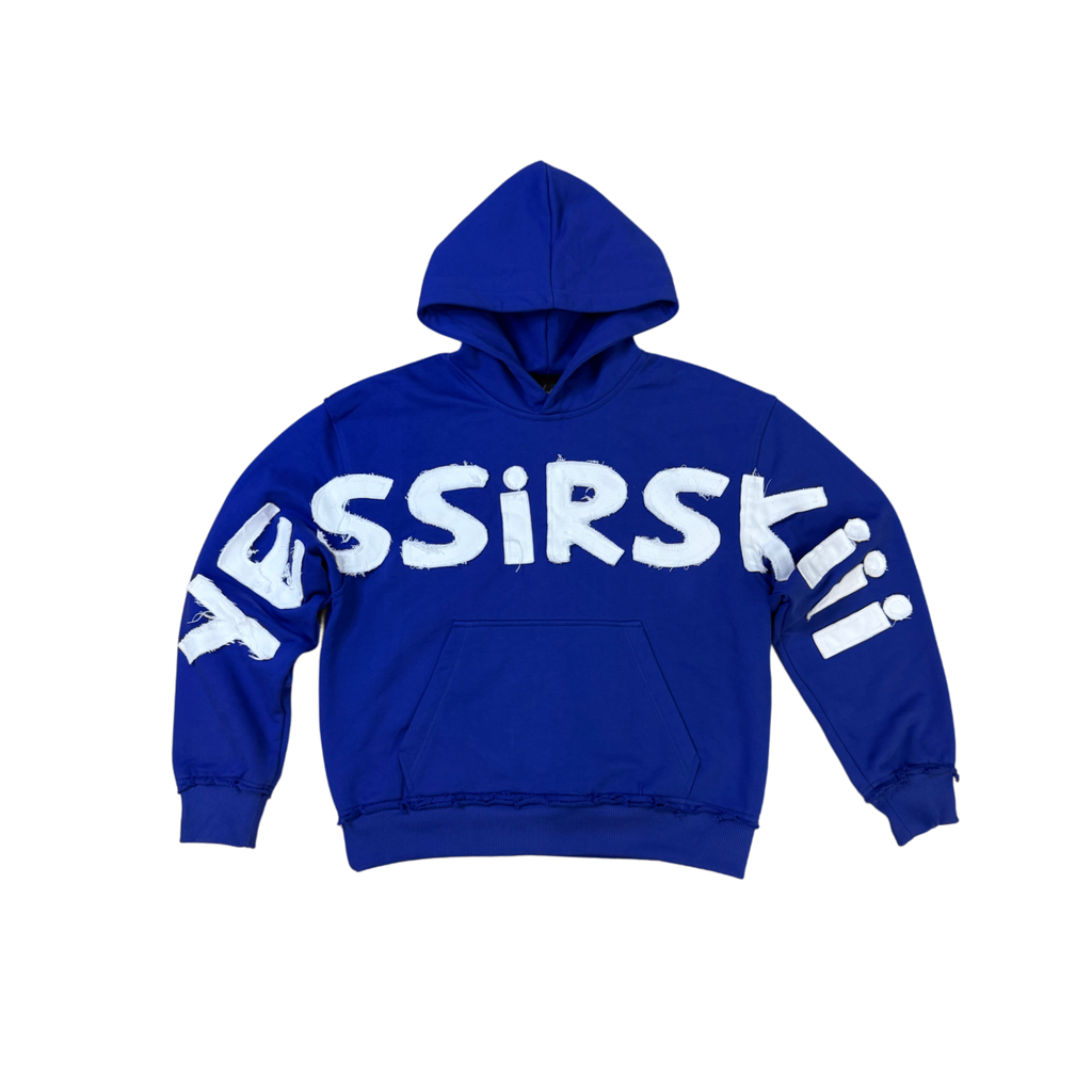 "YESSIRSKIII" BLUE HOODIE