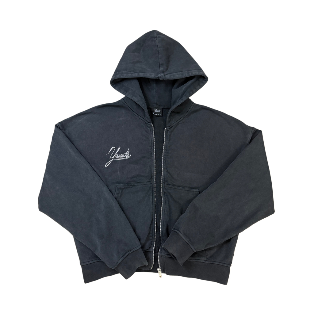 WASHED BASIC ZIP HOODIE