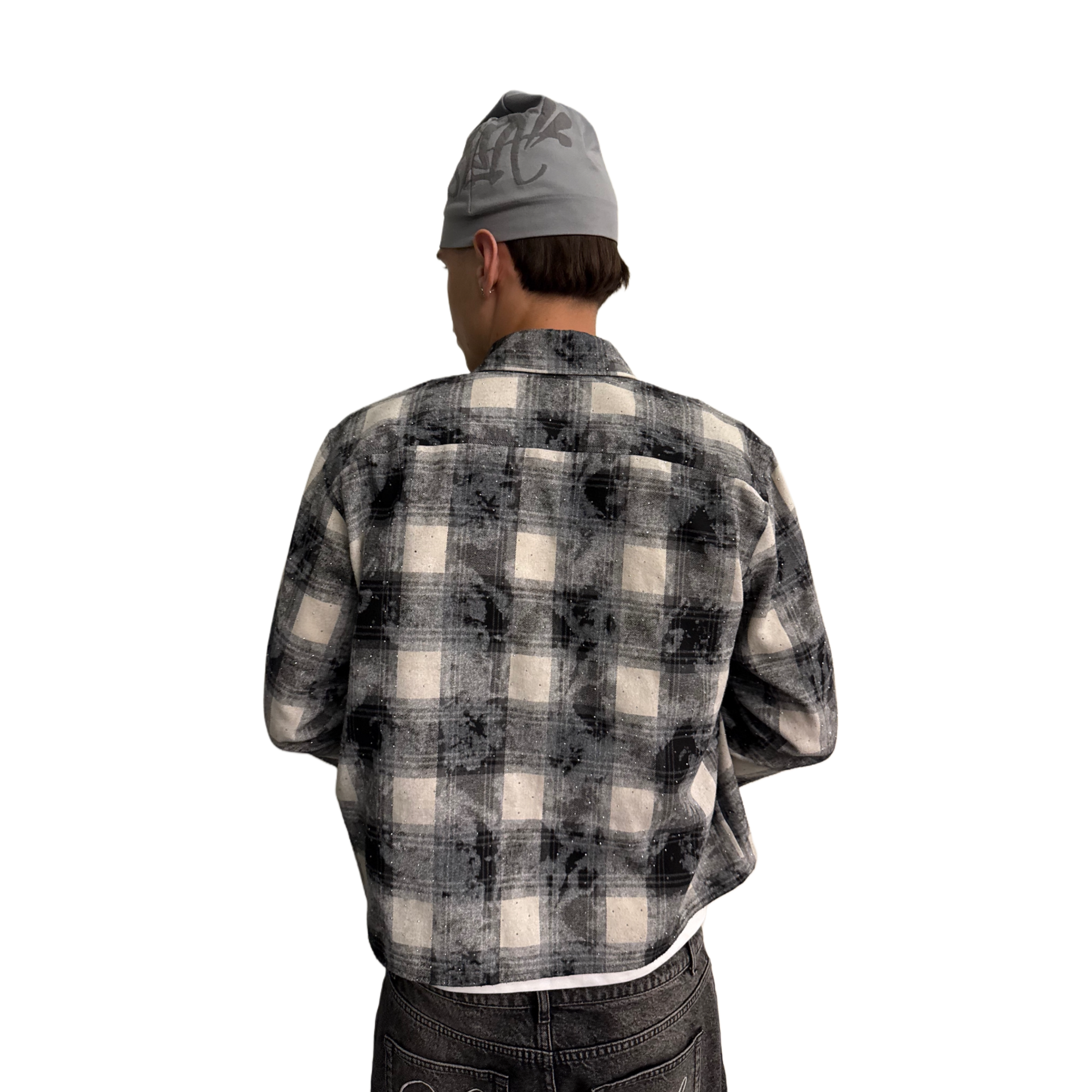 RHINESTONE BLACK FLANNEL