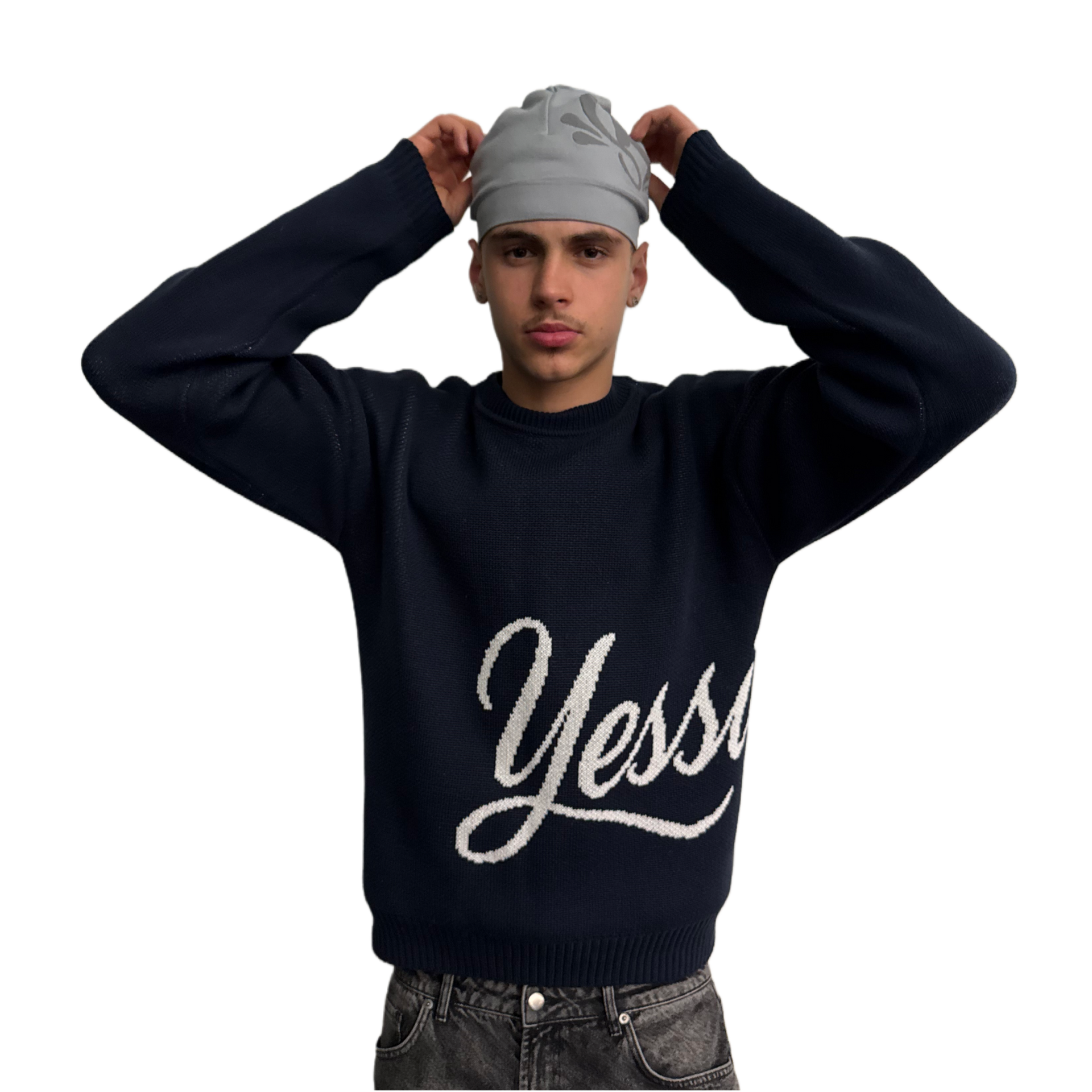"Yessirskiii" NAVY BLUE SWEATER