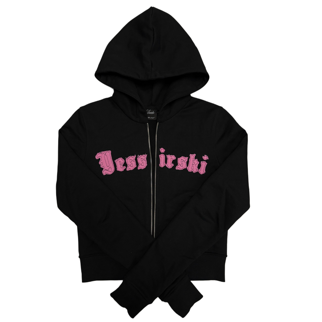 "Yessirskiii" WMN BLACK ZIP HOODIE