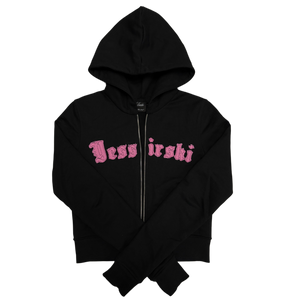 "Yessirskiii" WMN BLACK ZIP HOODIE