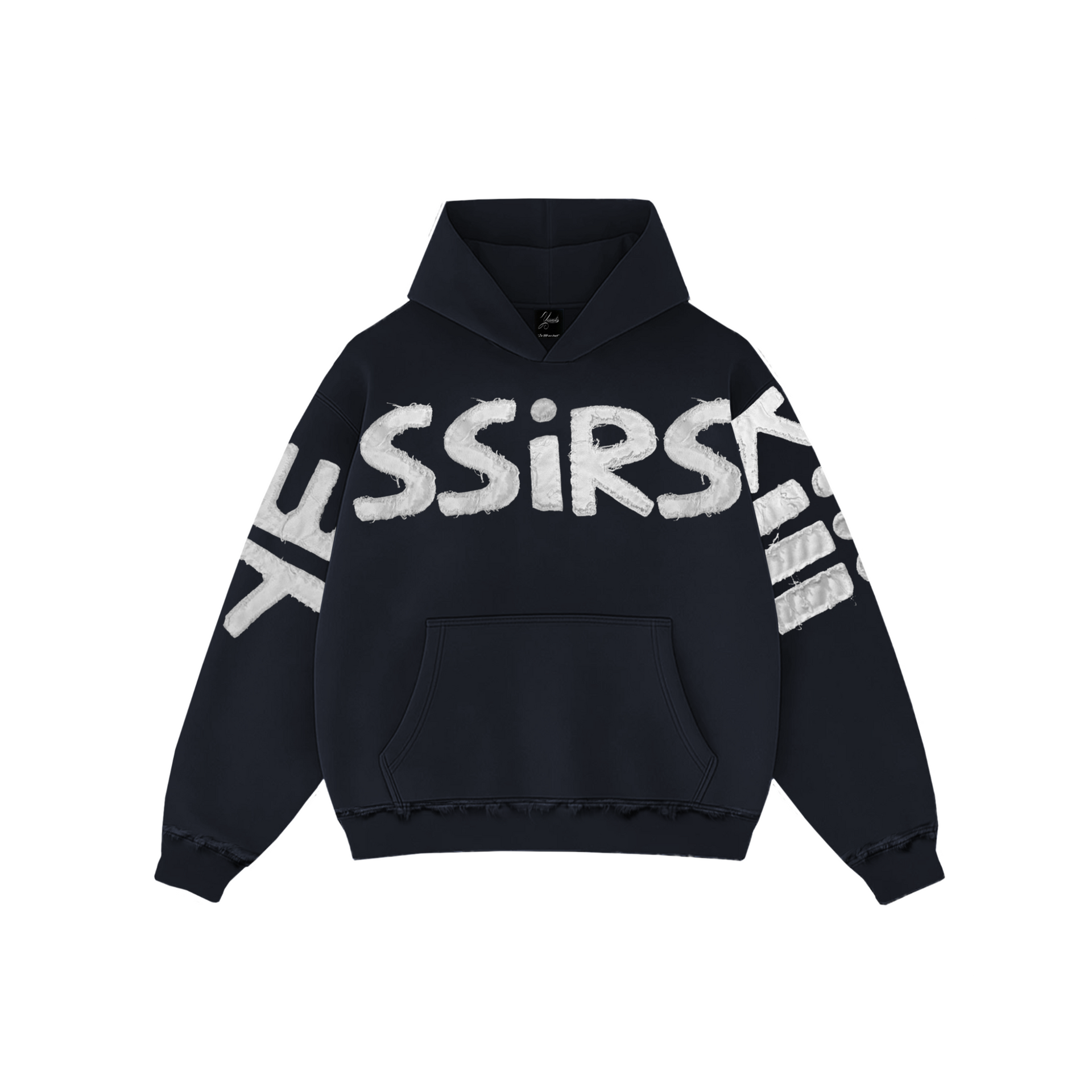 "YESSIRSKIII" NAVY BLUE HOODIE (Dark Gray Hoodie)