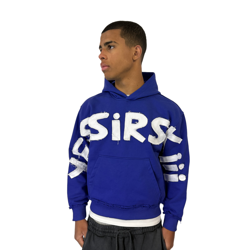 "YESSIRSKIII" BLUE HOODIE