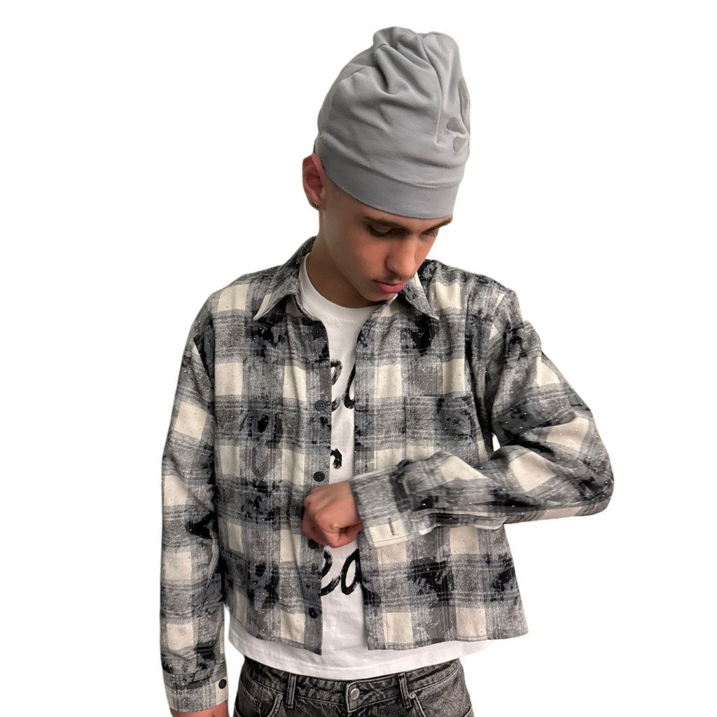 RHINESTONE BLACK FLANNEL