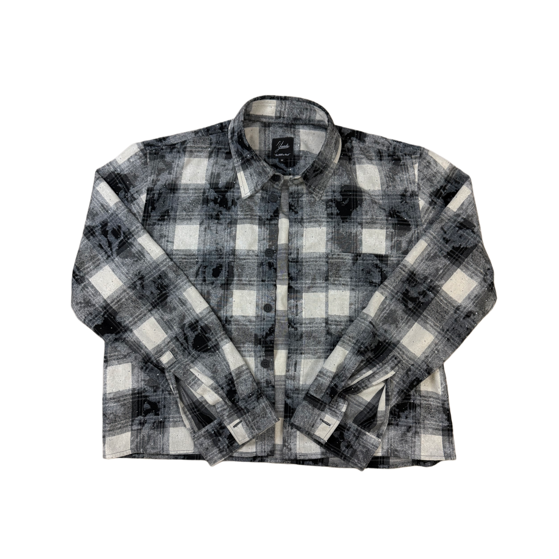 RHINESTONE BLACK FLANNEL