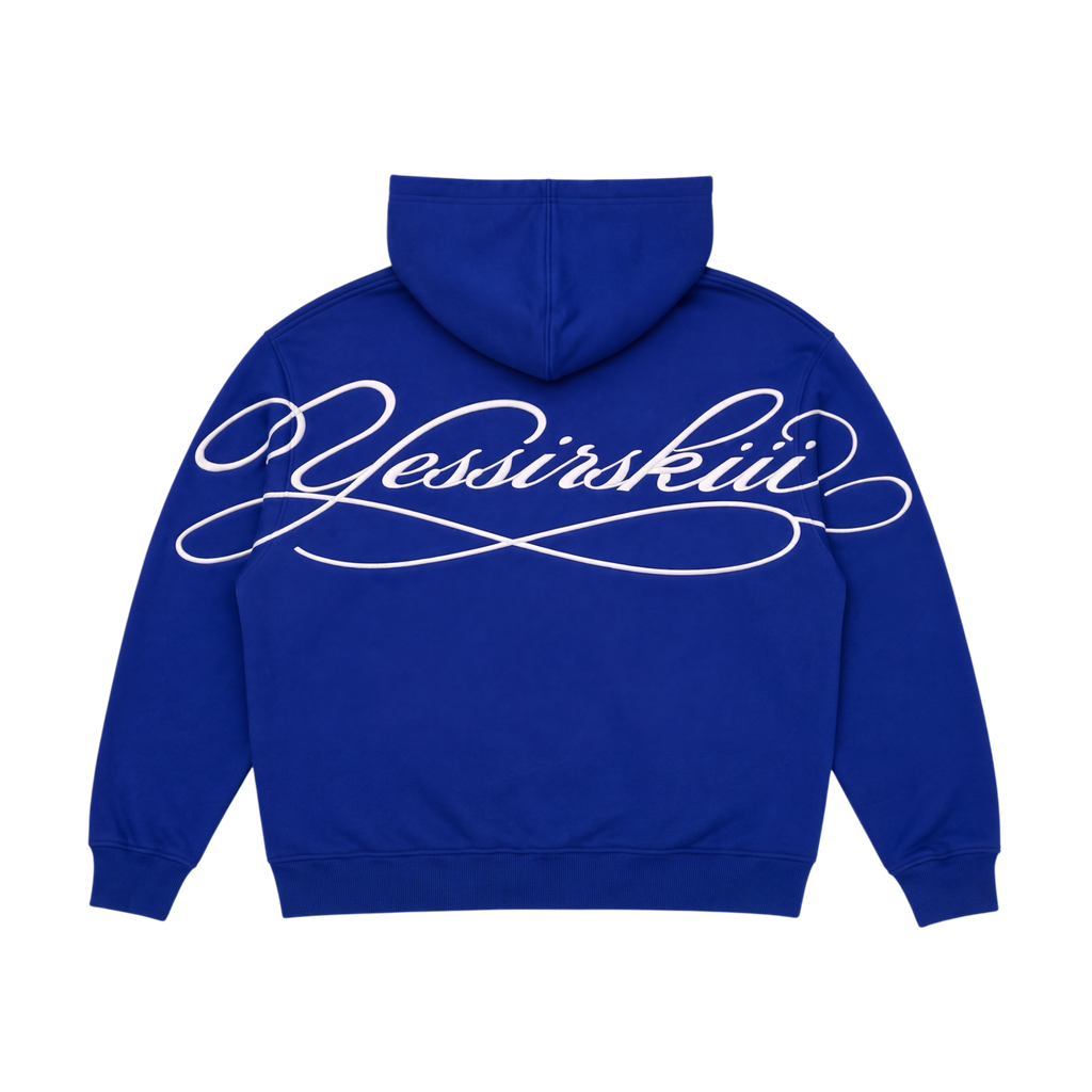 "Yessirski" SIGNATURE BLUE ZIP HOODIE