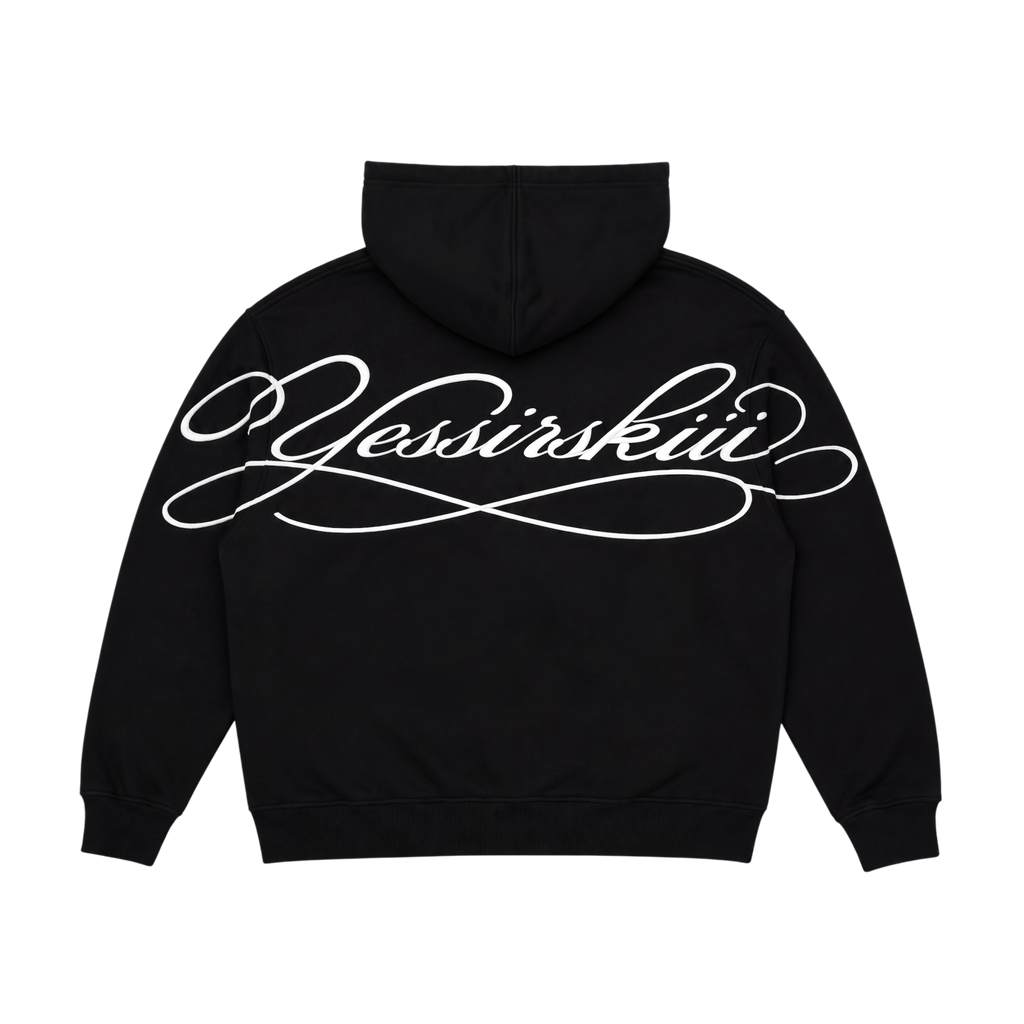 "Yessirski" SIGNATURE BLACK ZIP HOODIE