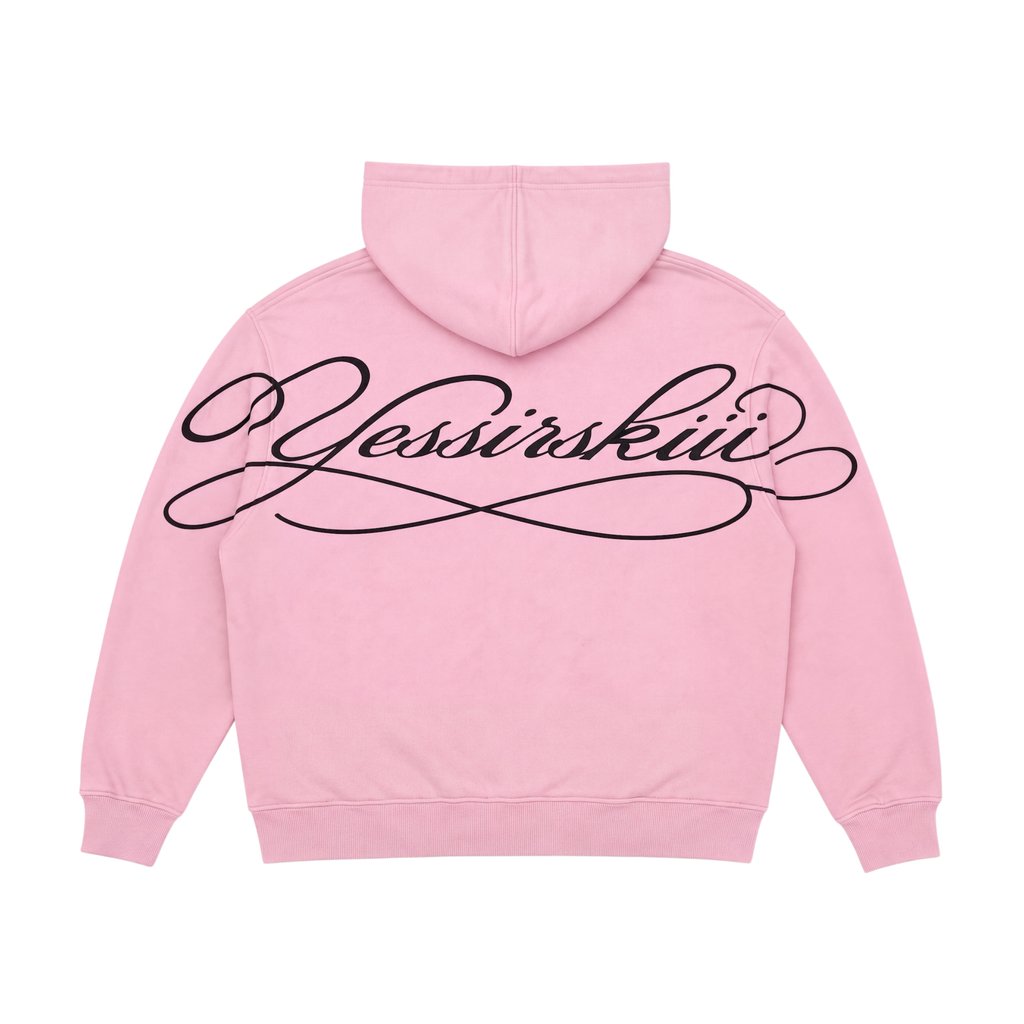 "Yessirski" SIGNATURE PINK ZIP HOODIE
