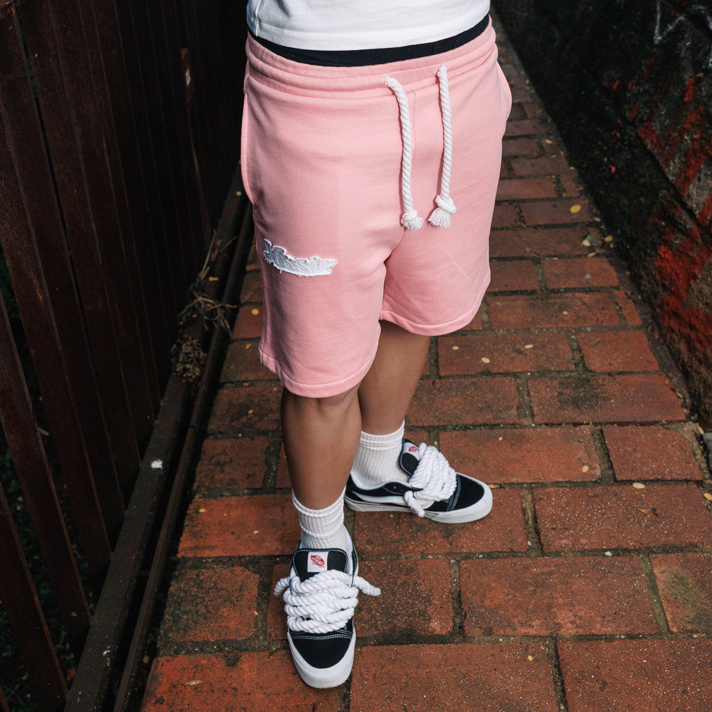 "YESSIR" ROPE LACES PINK SHORTS