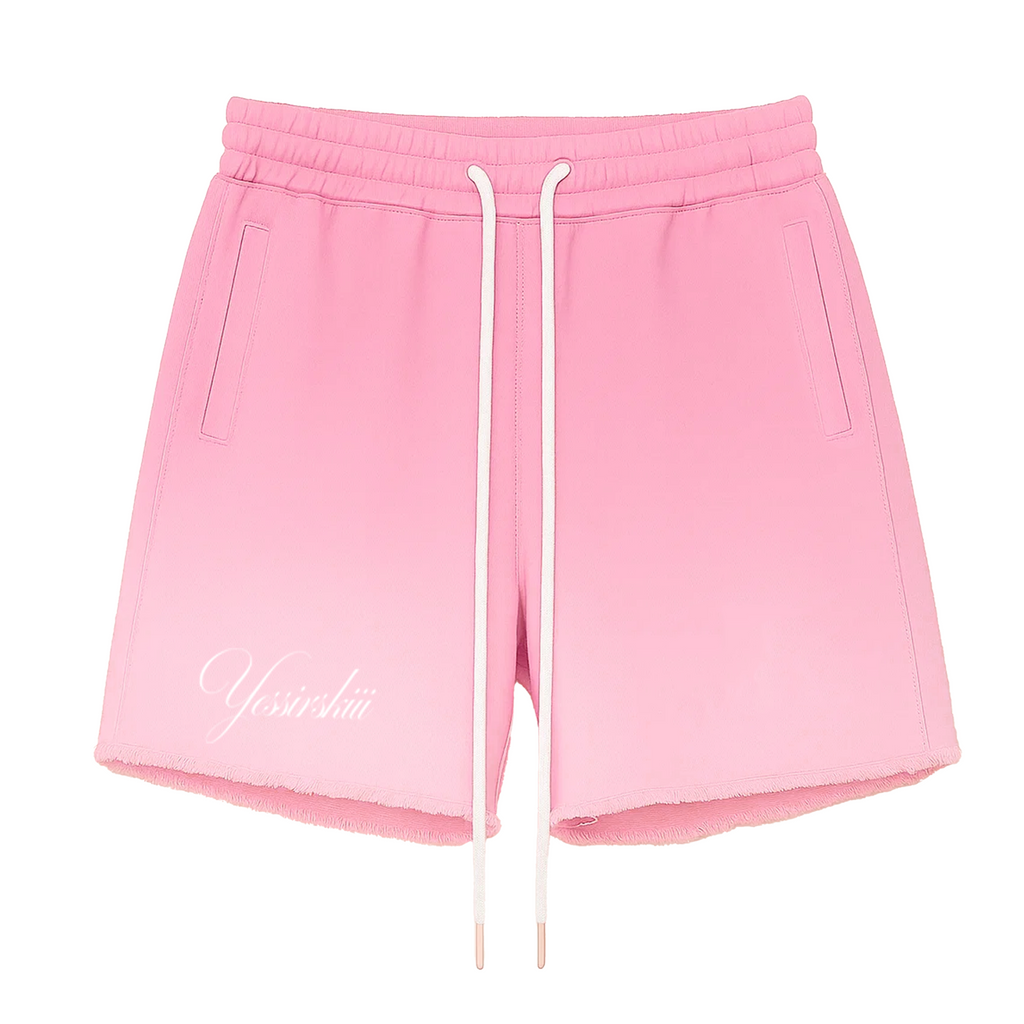 "YESSIRSKIII" SPRAY PINK SHORTS