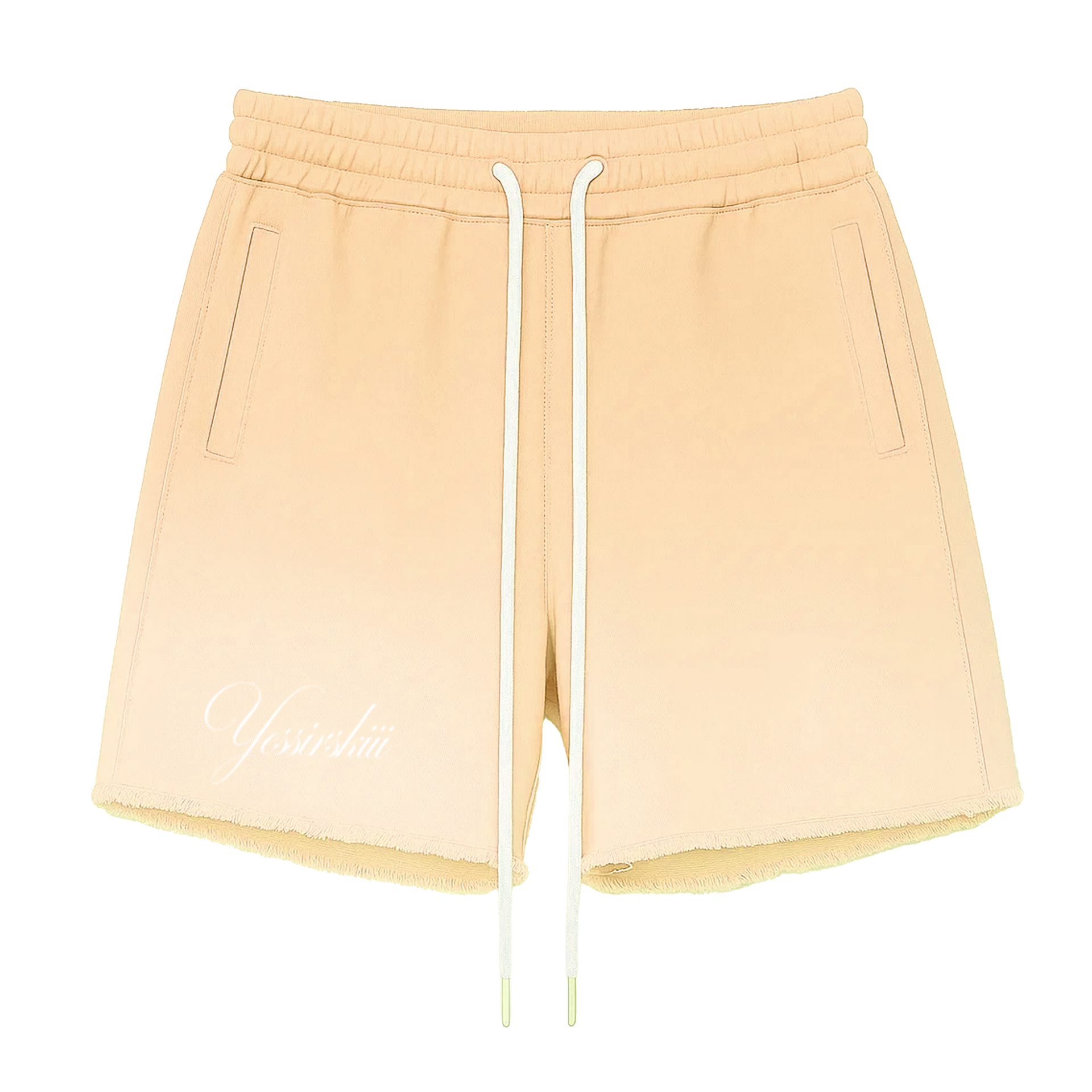 "YESSIRSKIII" SPRAY YELLOW SHORTS 