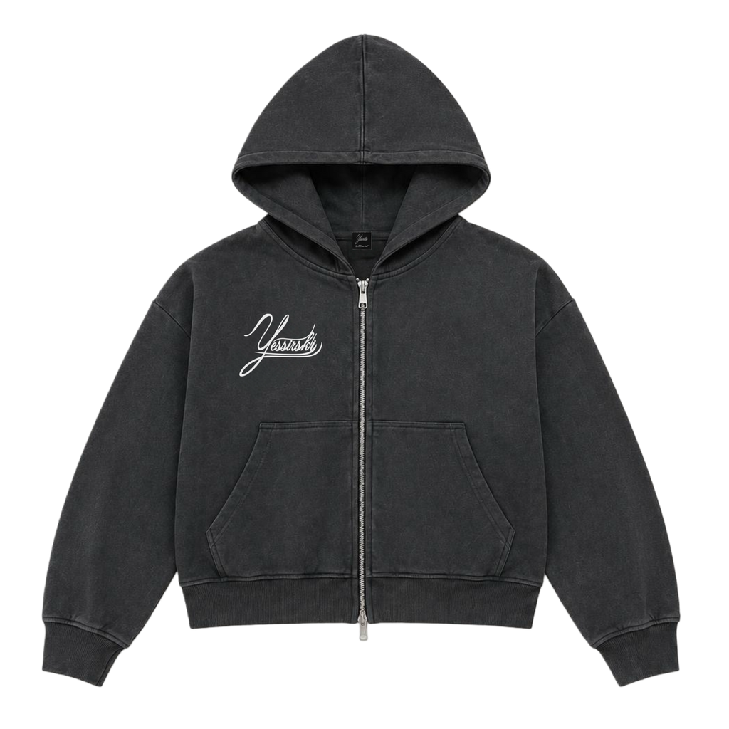 WASHED BASIC ZIP HOODIE