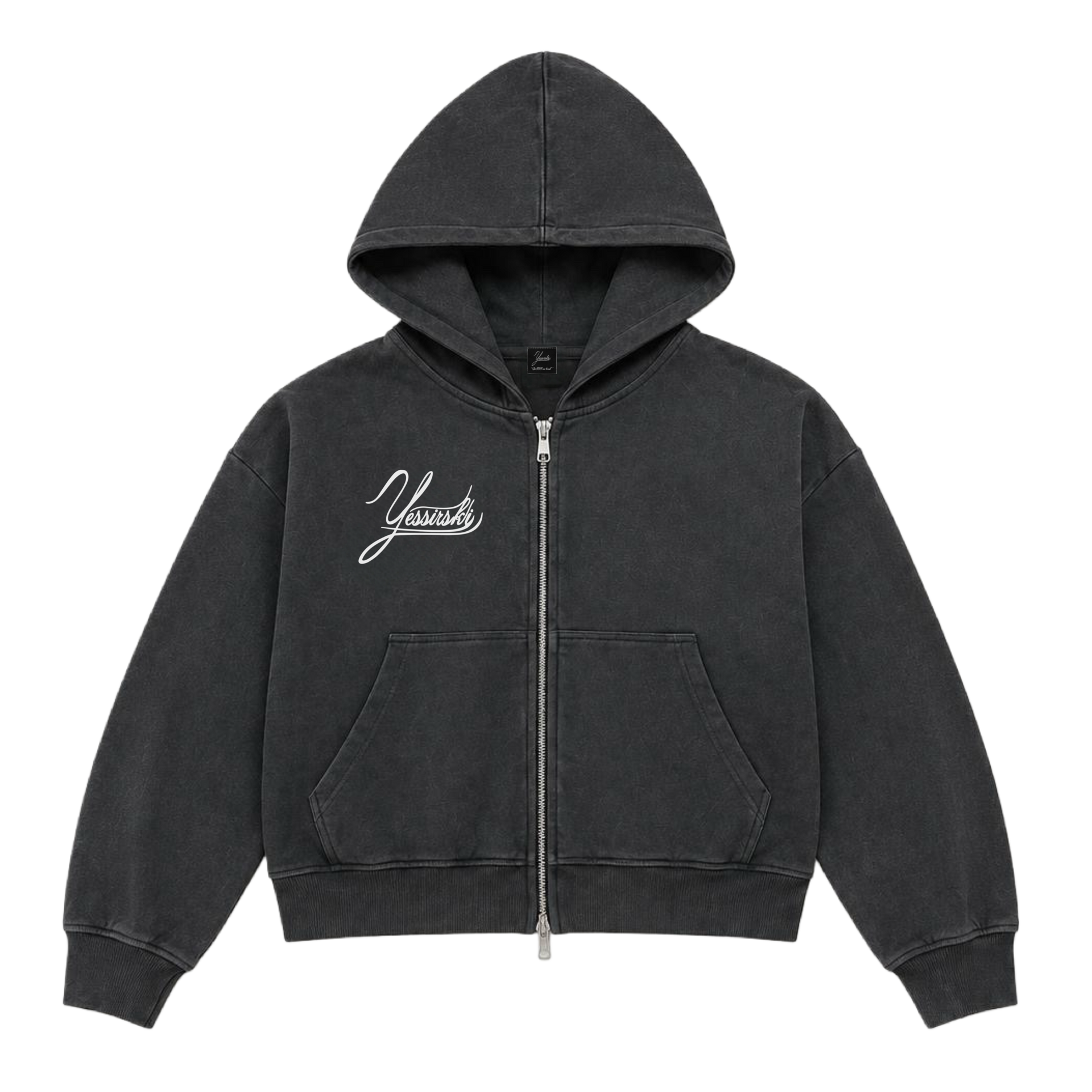 WASHED BASIC ZIP HOODIE